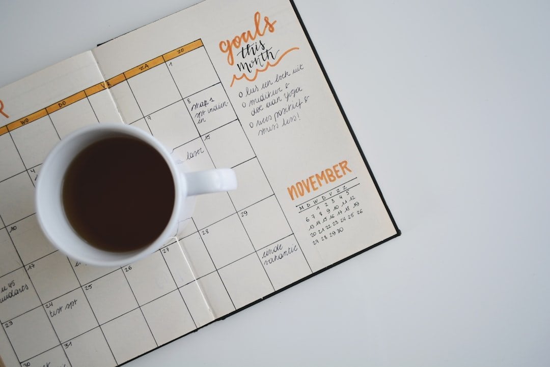 Calendar & coffee photo